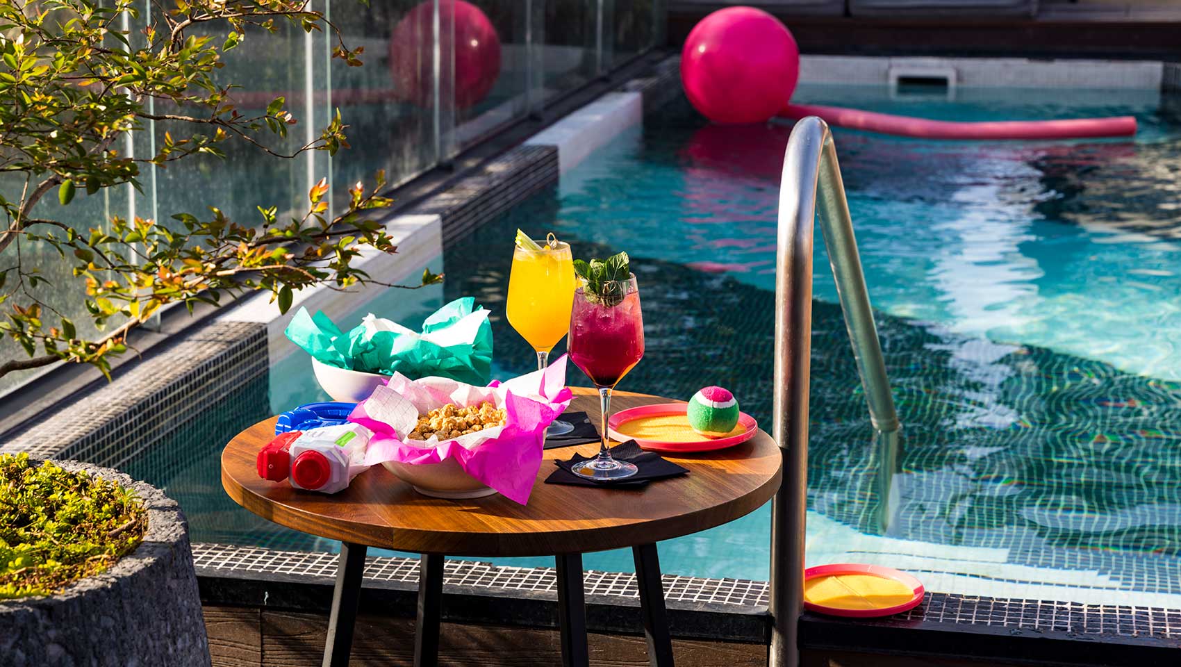 Snack by the rooftop pool at Kimpton Virgilio