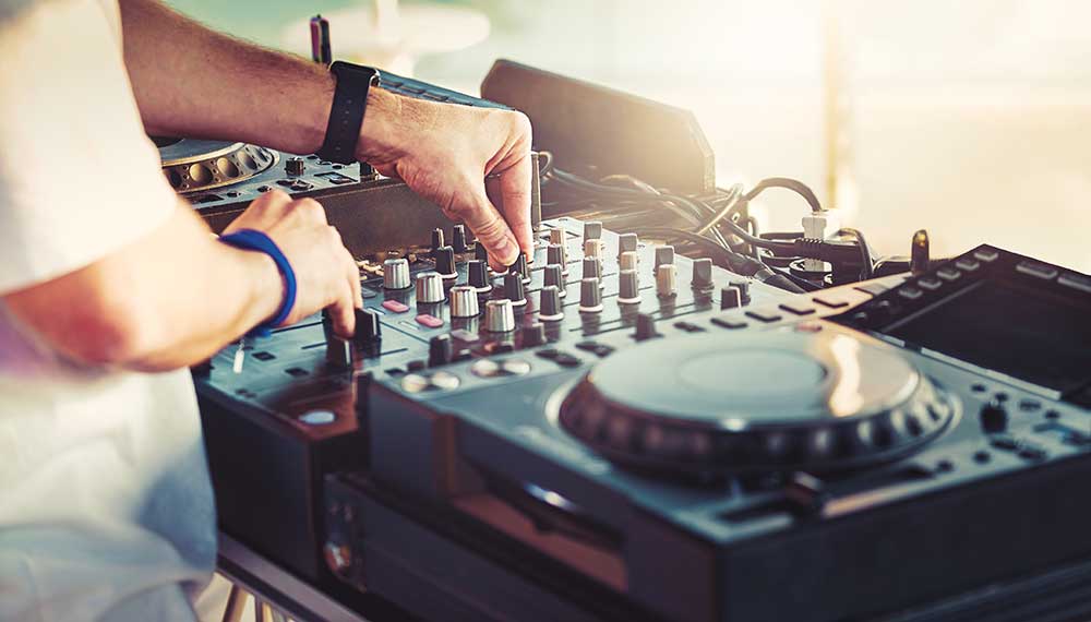 DJ on mixer